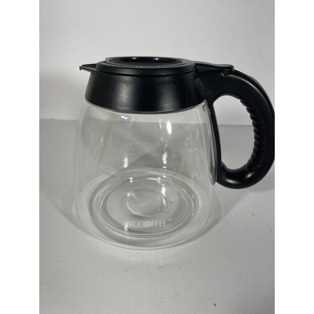 Mr. Coffee 12 Cup Carafe Glass Replacement Decanter Pot Black Handle & Lid